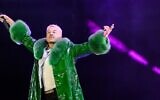 Rapper Benjamin Haggerty, known as Macklemore, performs at the Goldencoast Rap Festival in Corcelles-les-Monts, France, Aug. 30, 2026. (ARNAUD FINISTRE / AFP)