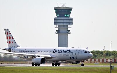 A Brussels Airlines aircraft is seen at Brussels Airport in Zaventem, Belgium, September 1, 2026. (Dursun Aydemir/Anadolu via Getty Images)
