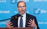 Jeremy Ben-Ami, president of J Street, speaking at the J Street National Conference in 2018. (Michael Brochstein/SOPA Images/LightRocket via Getty Images)