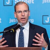 Jeremy Ben-Ami, president of J Street, speaking at the J Street National Conference in 2018. (Michael Brochstein/SOPA Images/LightRocket via Getty Images)
