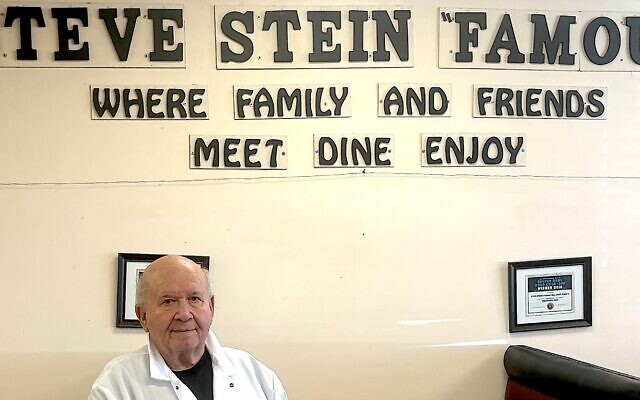 Stein Stein, owner of Steve Stein's Famous Deli in Northeast Philadelphia, the day after his last day in business, Aug. 24, 2026. (Jon Marks)