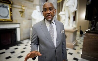 U.S. Rep. Gregory Meeks (D-NY) speaks to members of the media at the U.S. Capitol Building on May 21, 2026 in Washington. (Photo by Andrew Harnik/Getty Images)