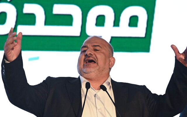 Ra’am party chairman Mansour Abbas appears after the national election on Oct. 27, 2026, in the northern Israeli city of Sakhnin. (Michael Giladi/Flash90)