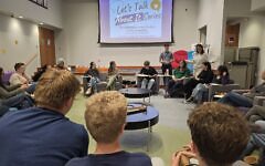 Teens, parents, medical professionals and staff of Friendship Circle of Pittsburgh participate in an Oct. 21 program. (Photo by Adam Reinherz)