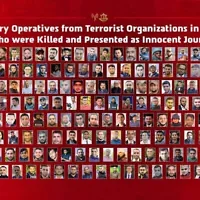 A composite of 170 Gazans who, according to the IDF, were identified as journalists but who were in fact members of terror groups, October 1, 2026. (Israel Defense Forces)