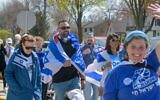 Milwaukee Jews march in the community's annual Walk for Israel, part of the federation's celebrations for Israel's independence day. (Courtesy of the Milwaukee Jewish Federation)