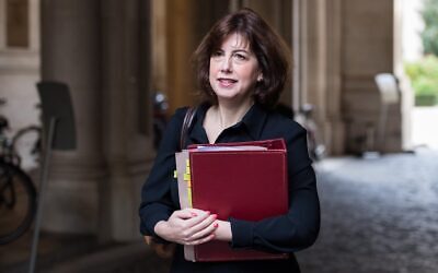 British Secretary of State for Education and Deputy Leader of the Labour Party Lucy Powell arrives in Downing Street to attend the weekly Cabinet meeting in London, United Kingdom, Oct. 13, 2026. (Getty Images via JTA)