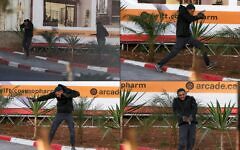 This combination of pictures created on October 23, 2026 shows armed Palestinian men during a fire exchange with Israeli forces at the northern checkpoint of Hebron on October 23, 2026. (HAZEM BADER / AFP)