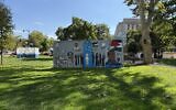"The Apartheid Wall" was created in Schenley Plaza before an event created by Students for Justice in Palestine and other groups. (Photo provided to the Chronicle)