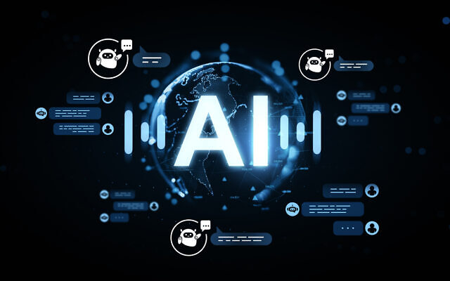 Glowing AI letters with chatbot icons and speech bubbles around a hologram Earth on dark blur background, representing artificial intelligence communication. 3D Rendering (Image by  ismagilov, iStock)