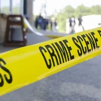 Crime scene tape during a Sept. 25, 2019, mass-casualty exercise at the FBI Training Academy in Quantico, Va. (Credit: FBI)