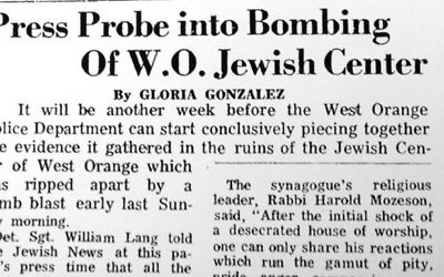 A front-page story on the bombing from the Jewish News of April 23, 1971