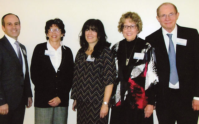 JNF honorees from left were Rabbi Steven Penn, Joyce Bendavid, Millie Leben, and Joan and Reuben Baron. (Gerald Bernstein)