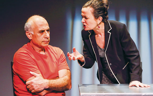 Mihran Shlougian is the terrorist and Dagmar Stansova is the former flight attendant in “Land of Fire.” (Photos by Ronald L. Glassman)