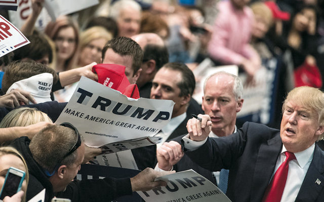 Republican presidential candidate Donald Trump at a campaign rally in Concord, N.C., on March 7. (Sean Rayford/Getty Images)