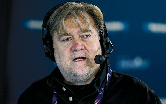 Stephen Bannon hosting Breitbart News Daily at the Republican National Convention this summer.
(Kirk Irwin/Getty Images for SiriusXM)