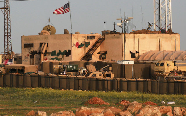 A view of a U.S. military base in Syria between Aleppo and the northern town of Manbij on April 2, 2018. (Delil Soueiman/AFP/Getty Images)