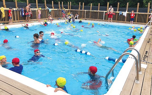 The Swimathon at Camp Shalom in Chestnut Ridge, N.Y., helped raise funds for the Sinai Schools.