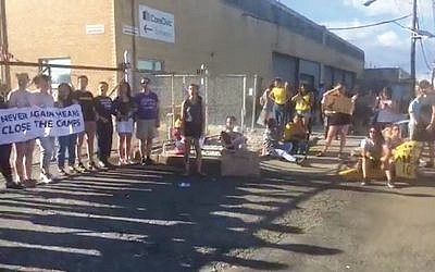 Hundreds of people organized by a Jewish group called Never Again Action protest outside an ICE facility in Elizabeth on June 30, 2019.