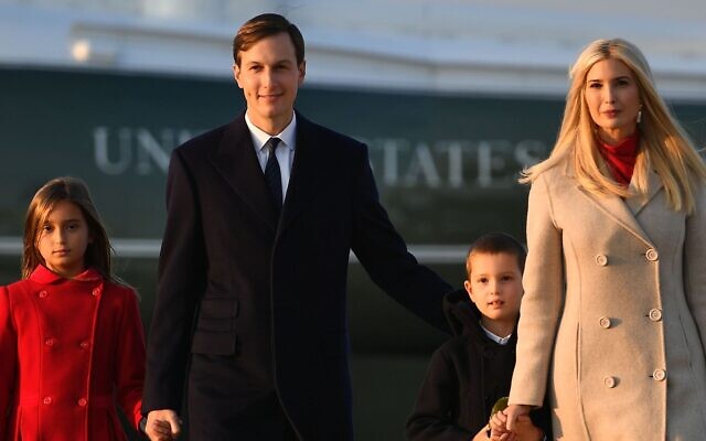 Jared Kushner and Ivanka Trump spotted with their children Arabella and Joseph at Joint Base Andrews in Maryland, Sept. 22, 2020. (Mandel Ngan/AFP via Getty Images)