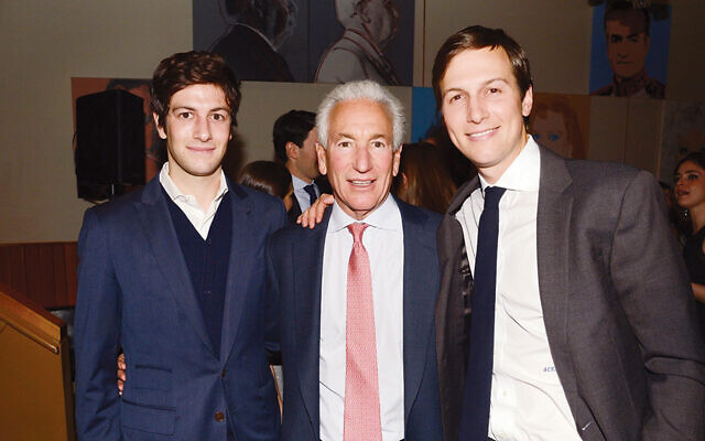 Charles Kushner, center, and his sons Josh, left, and Jared are at a party hosted by the New York Observer in New York on April 1, 2014. (Patrick McMullan via Getty Images)