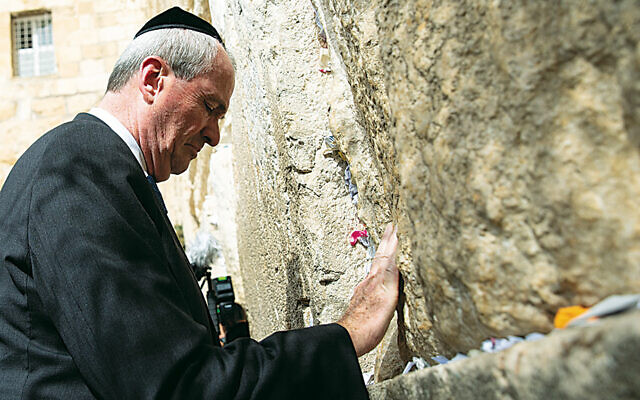 New Jersey’s Governor Phillip Murphy at the Kotel during a pre-pandemic trip to Israel.
