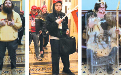 Aaron Mostofsky, far right, was one of the rioters who entered the Capitol.
 (Screenshot from D.C. Police)