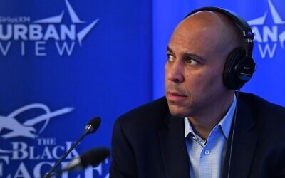 Sen. Cory Booker at the SiriusXM Studios In Washington, D.C., Jan. 10, 2020. (Larry French/Getty Images for SiriusXM)