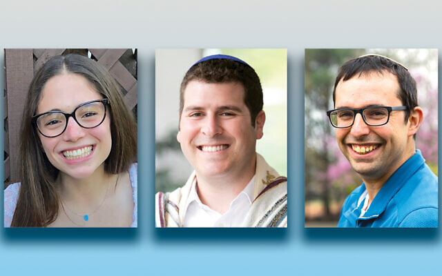 Talia Feldman, left, Rabbi Jesse Olitzky, and Rabbi Ethan Linden