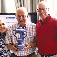 Carol Silver Elliott, the Jewish Home Family’s CEO, left, with honoree Wilson Aboudi and Peter Martin, the JHF’s incoming board chair.