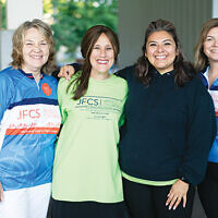 From left, JFCS CEO, Susan Greenbaum; its CDO, Michele Wellikoff, Suad Gacham, and ride committee chair Shira Feuerstein From left, JFCS CEO, Susan Greenbaum; its CDO, Michele Wellikoff, Suad Gacham, and ride committee chair Shira Feuerstein
