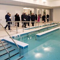 Community members and supporters tour the new rehabilitation facility, which features state-of-the-art aquatics therapy pools. Community members and supporters tour the new rehabilitation facility, which features state-of-the-art aquatics therapy pools.