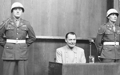 Surrounded by guards, Hermann Goering testifies during the Nuremberg trials. “The Interpreter” is about possible interactions between Goering and a young Jewish interpreter assigned to his trial. (Courtesy of the Robert H. Jackson Center)