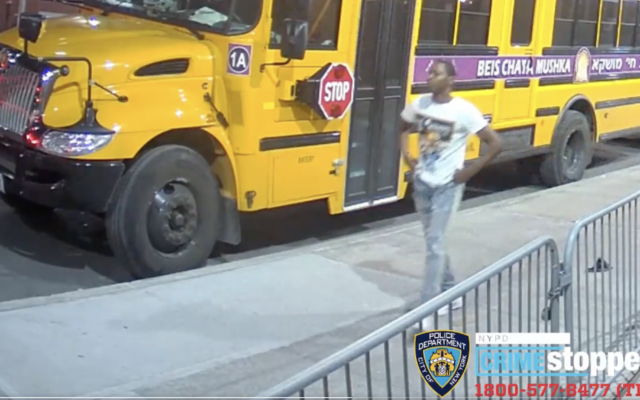 The NYPD has arrested a man, pictured here in a surveillance video, suspected of assaulting a Jewish man in Crown Heights early on Saturday, Jan. 22, 2022. (NYPD Twitter)
