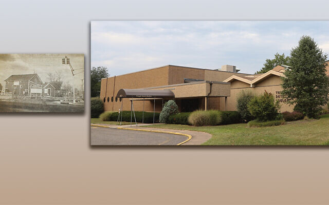 Left, the site of Temple Beth Sholom in 1961 and right, Temple Beth Sholom today. (Photos courtesy TBS)