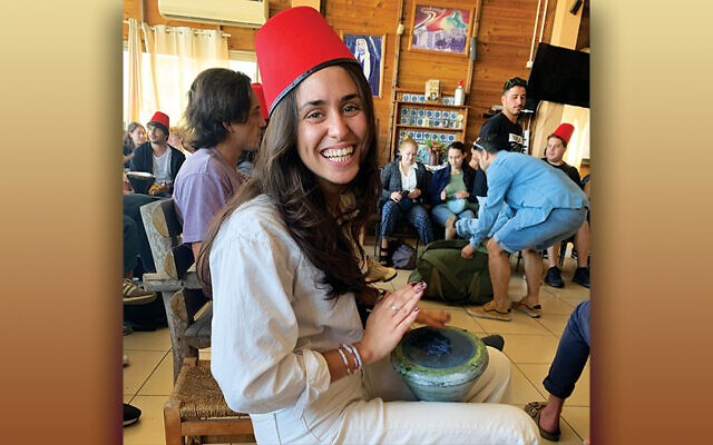 Katie De Brabanter of North Caldwell is at a drumming class in a Druze village called Isfiya.