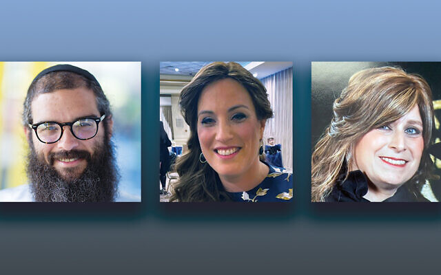 Rabbi Judah Mischel, left, Zeesy Grossbaum, and Rebbetzin Adina Penner