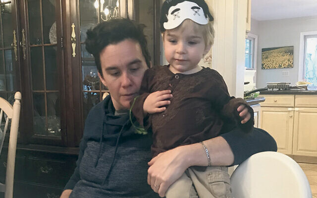 Another grandson and an adult guest in Montclair.