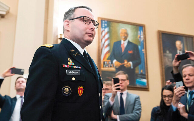Lt. Col. Alexander Vindman arrives to testify at the House Intelligence Committee hearing on the impeachment inquiry of President Trump in Washington on November 19, 2019. (Tom Williams/CQ-Roll Call, Inc via Getty Images)
