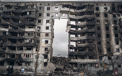 This residental building once stood in Borodyanka, Ukraine, before the Russians bombed it during the invasion.