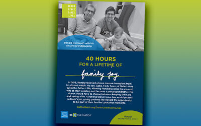 This postcard for Be the Match, featuring the Roths, encourages bone marrow donation.