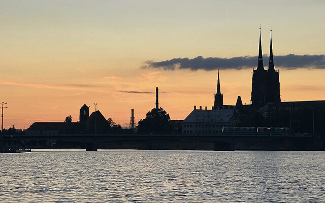 The sun sets over Wrocław, Poland, a city of rivers. (Lisa Kassow)