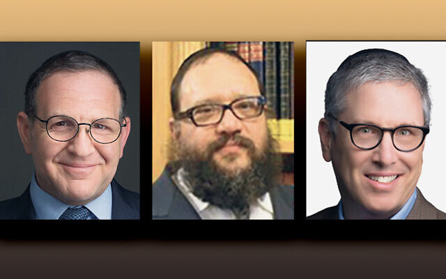 Chaim Book, left, Rabbi Shlomo Yaffe, and Dror Futter
