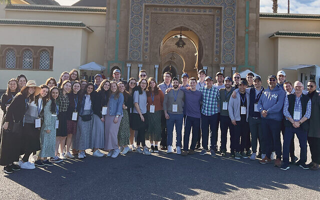 YU students stand outside the Royal Palace in Casablanca.