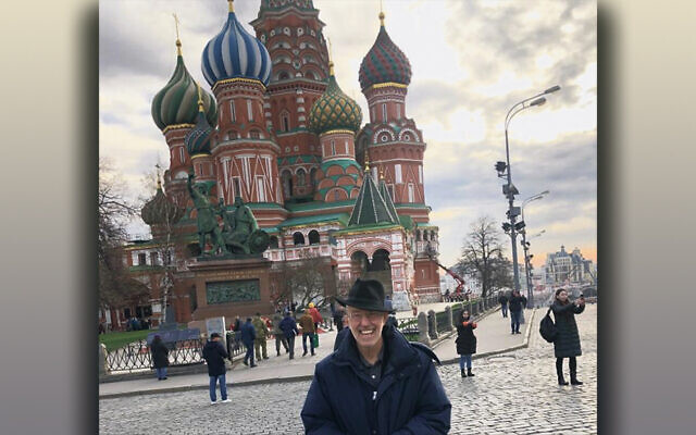 Rabbi Jonathan Porath stands in Red Square during one of his most recent visits to Russia. (All photos courtesy Rabbi Jonathan Porath)