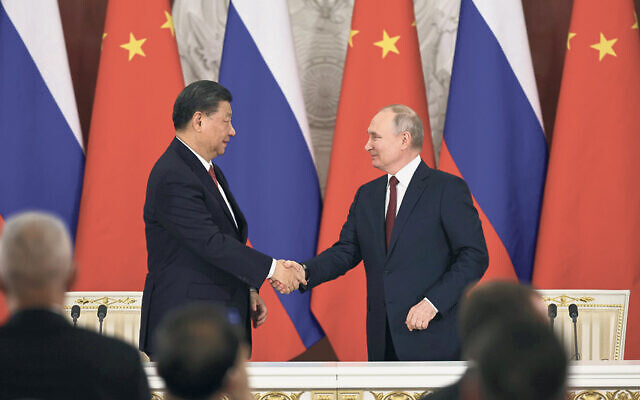 Last December, Chinese president Xi Jinping and Russian president Vladimir Putin hold a joint press conference. (Wikimedia Commons)