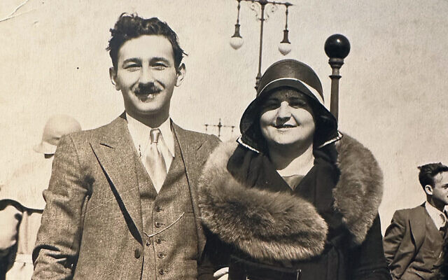 Stuart and Minnie Lazarus pose proudly on the boardwalk in 1930.