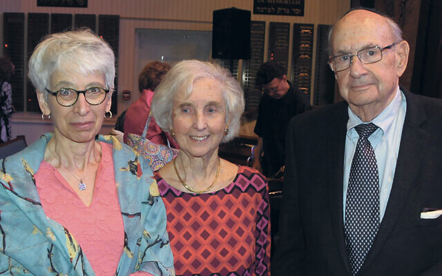 From left, keynote speaker Rabbi Susan Einbinder, educator  Shirley Laiks, and chair Arthur Barchenko.