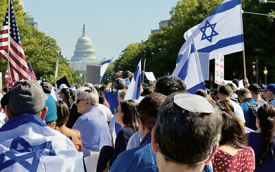 Supporters of Israel demonstrate near the U.S. Capitol on October 13. (Daniel Slim//AFP via Getty Images)