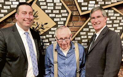 Cantor David Krasner, Michael Epstein, and Rabbi Arthur Weiner